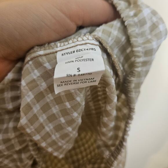 Sienna Sky Small S Checkered Light Tan White Checkered Scoop Oversized NEW NWT - Picture 7 of 10